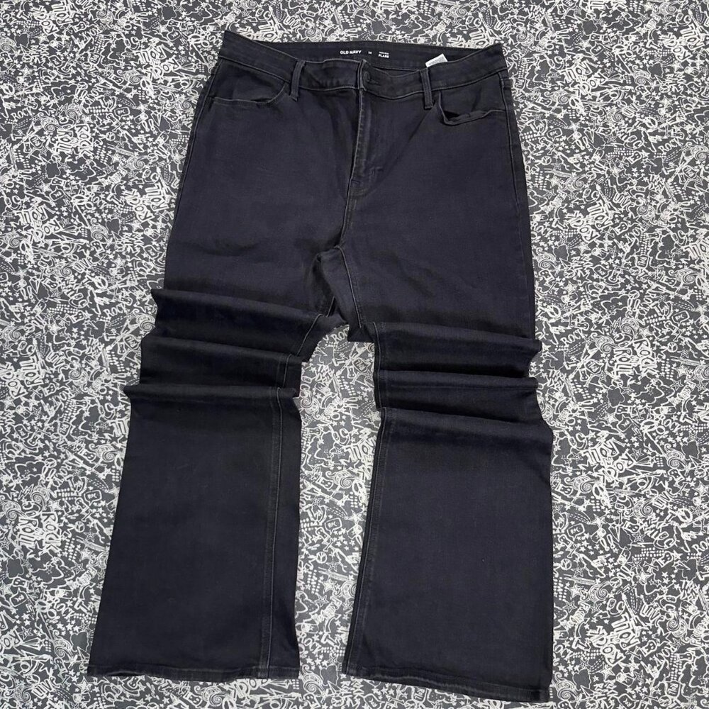 Old Navy High-Rise Flare Jeans Women’s Size 14 Black Stretch Denim Retro Y2K
